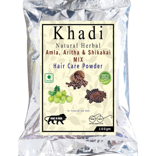 Khadi Natural Herbal Ayurvedik Powder – Amla-Aritha-Shikakai Mix